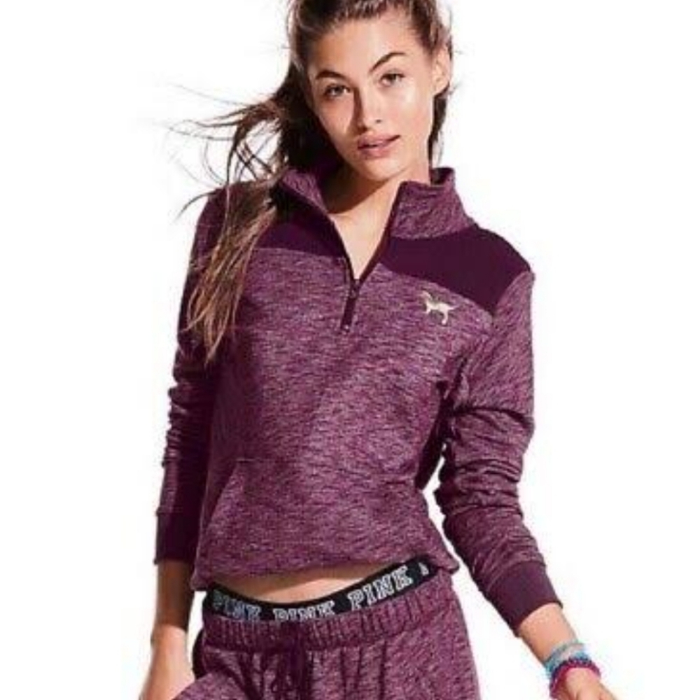 PINK Victoria's Secret Quarter Zip Sweatshirt Sz XS